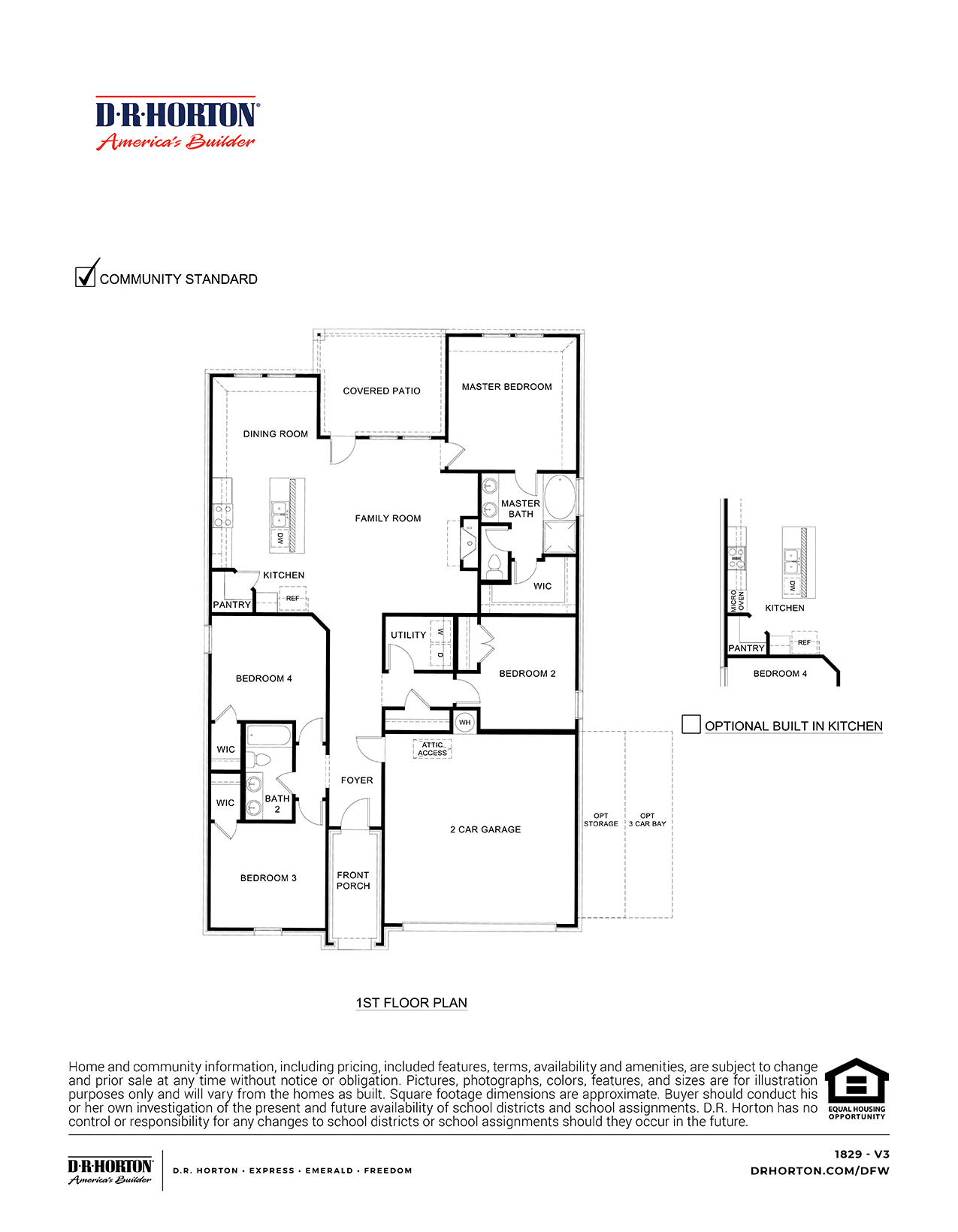 1829 Brookview by DR Horton Floor Plan Friday Marr